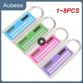 1~8PCS Värviline Läbipaistev Ekraan Kalkulaatorid Valitseja Kooli Kalkulaator Õpilane Calculatrice Teaduslike Kalkulaatorite