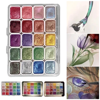 20 Värv 1ml/2.3 ml Tahke Akvarell Pigment Set Sädelev Värvuse Pigment Komplekt Mineraalide Vilgu Pigment DIY Kunsti Maali Nail Decor