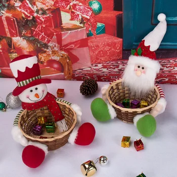 2023 Merry Christmas Candy Vitstest Korvi Jõulud Decor Põder Lumememm Santa Claus Puuviljakorv Toidu Hammas Home Decor