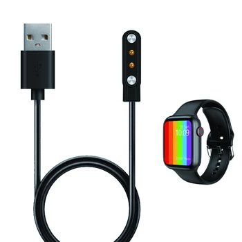 2pin 4mm Magnet Smartwatch Dock, Laadija USB Adapter laadimiskaabel Juhe iWO W26 40MM 44MM Pro Smart Watch Tarvikud