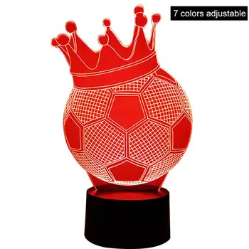 3D 5W Crown Jalgpalli Kuju Illusioon leebe Visuaalne Lamp LED Night Light Pooled Kaunistused