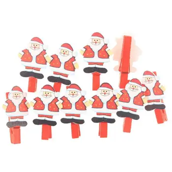 Dekoratiivsed Jõulud kirjaklambrid 10TK Cartoon Dekoratiivsed Clothespins Puidust Multifunktsionaalne jõulukaunistused