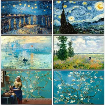 Elutuba Decor Kuulus Art Van Gogh tähistaeva õlimaal, Lõuend Maalid, Seina-Kunst, Pildid, Plakatid ja Pildid
