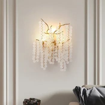 Euroopa Crystal Kodus Seina Tuled Tilk Laevandus Kuld, Alumiinium Elutuba-Äärset Söögi-Sconce G9 Lamp Pila-Art Deco