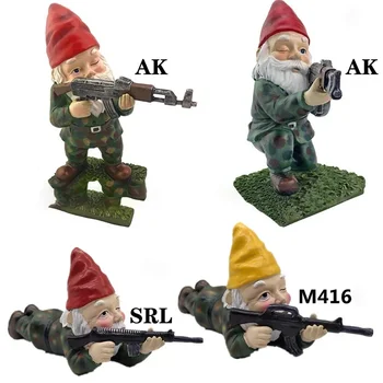 Gnome lahinguüksuste Kuju Dwarf Cannon Ornament Lõbus Aias Muru Teenetemärgi Elf Kuju DIY Home Office Desk Teenetemärgi Kingitused