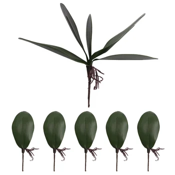 Phalaenopsis Orhideed Jätab Kunstliku Päris Otsin Juured Lateks Kontakt Taimede Roheline Faux Lehe Paigutus,6 TK