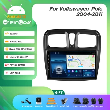 Prelingcar Android 12.0 Süsteem 2 Din Auto Multimeedia Mängija, GPS Navigatsioon 12.3 tollised Volkswagen Polo 2004-2011 Aastat 8Core