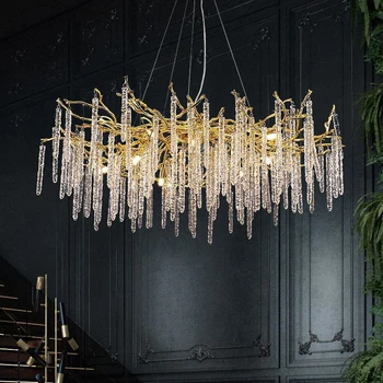Uus filiaal kristall lühter luksus elutuba valgustus Villa dekoratiivsed lühter saab kohandada