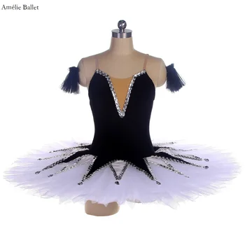 BLL445 Must Venitada Velvet Pre-professionaalset Ballet Tutu Hõbe peep varba kingad Sisekujundus Tüdrukud/Naised Staadiumis täitmiseks Dancewear